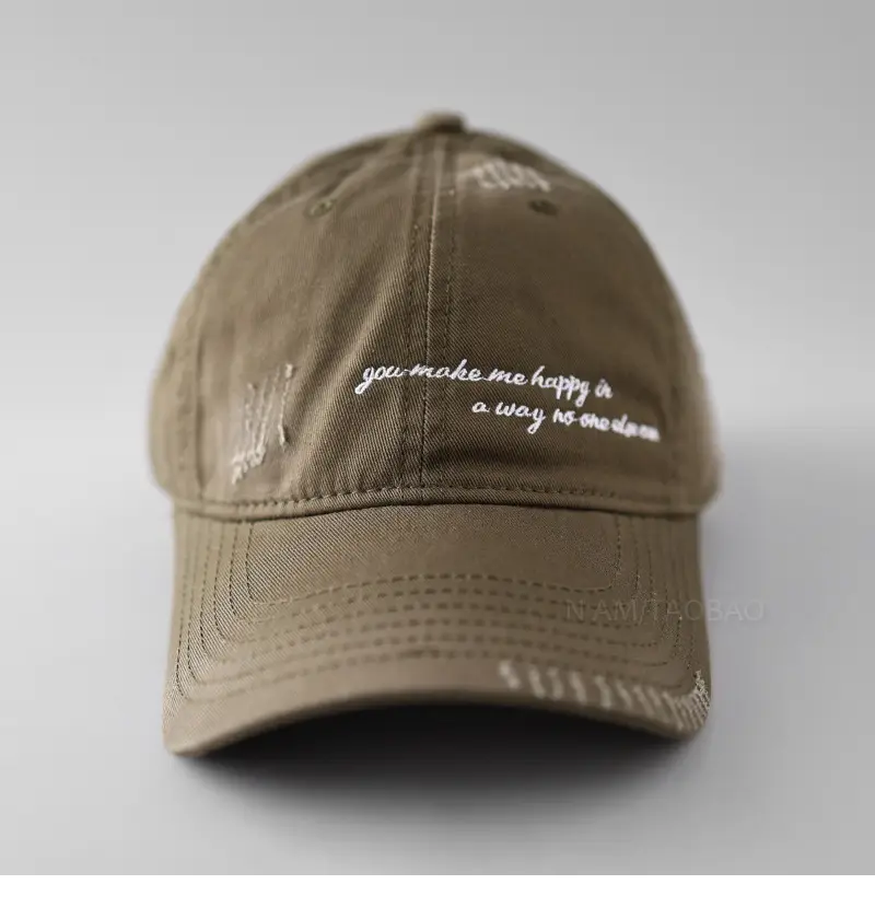 New Letter Embroidered Baseball Cap Brown — feature 7
