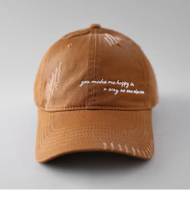 New Letter Embroidered Baseball Cap Brown — feature 8