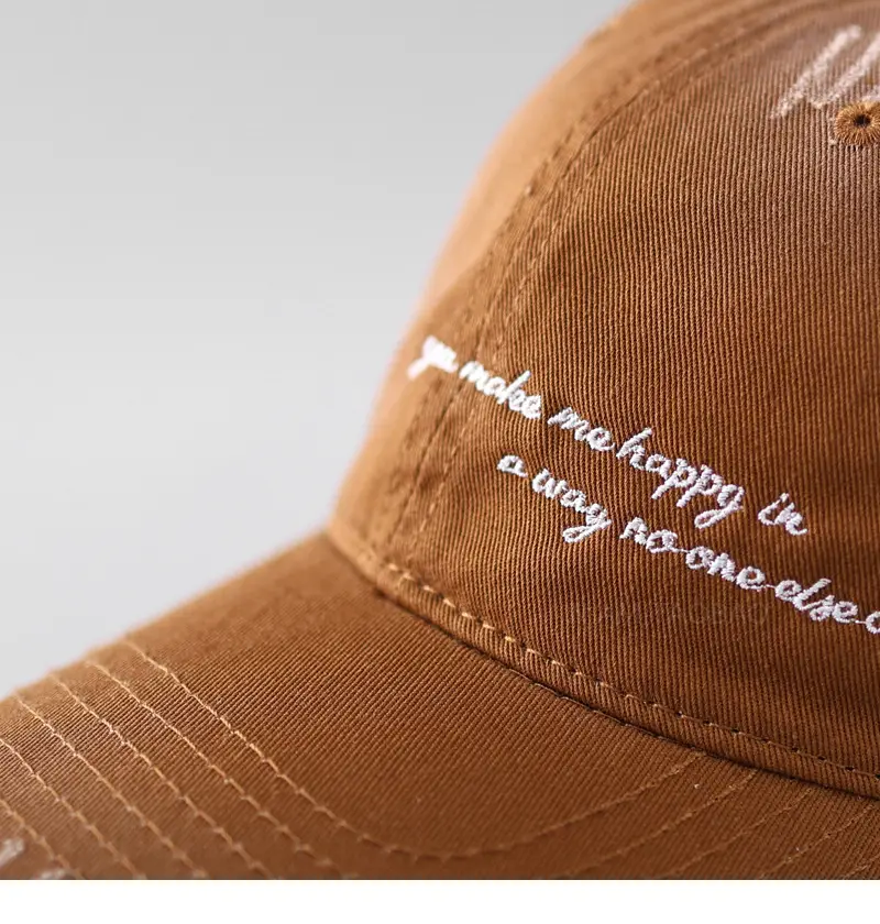 New Letter Embroidered Baseball Cap Brown — feature 9