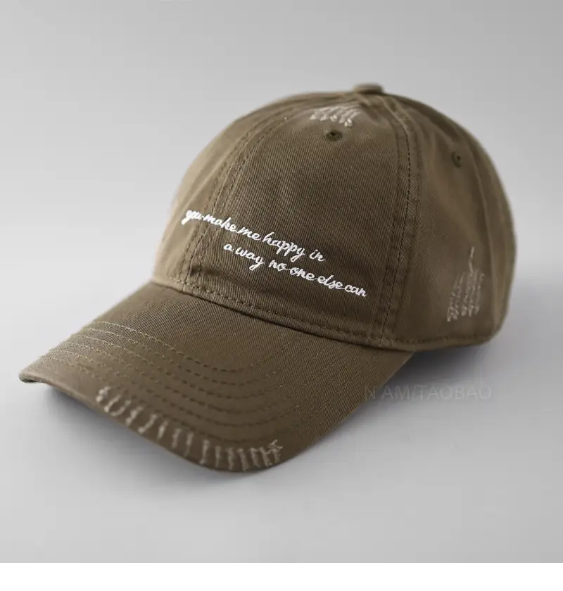 New Letter Embroidered Baseball Cap Brown - Image 6
