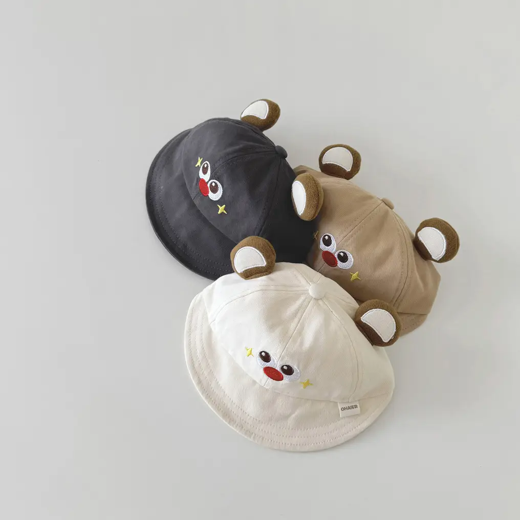 Baby Sun Hat with Bear Ears 2025 Spring Autumn Ins - Image 3