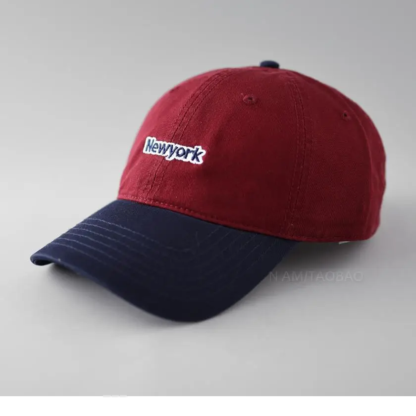 New York Letter Embroidered Baseball Cap Red Navy - Image 11