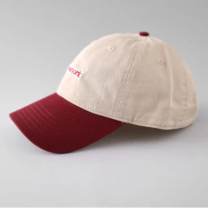 New York Letter Embroidered Baseball Cap Red Navy — feature 10