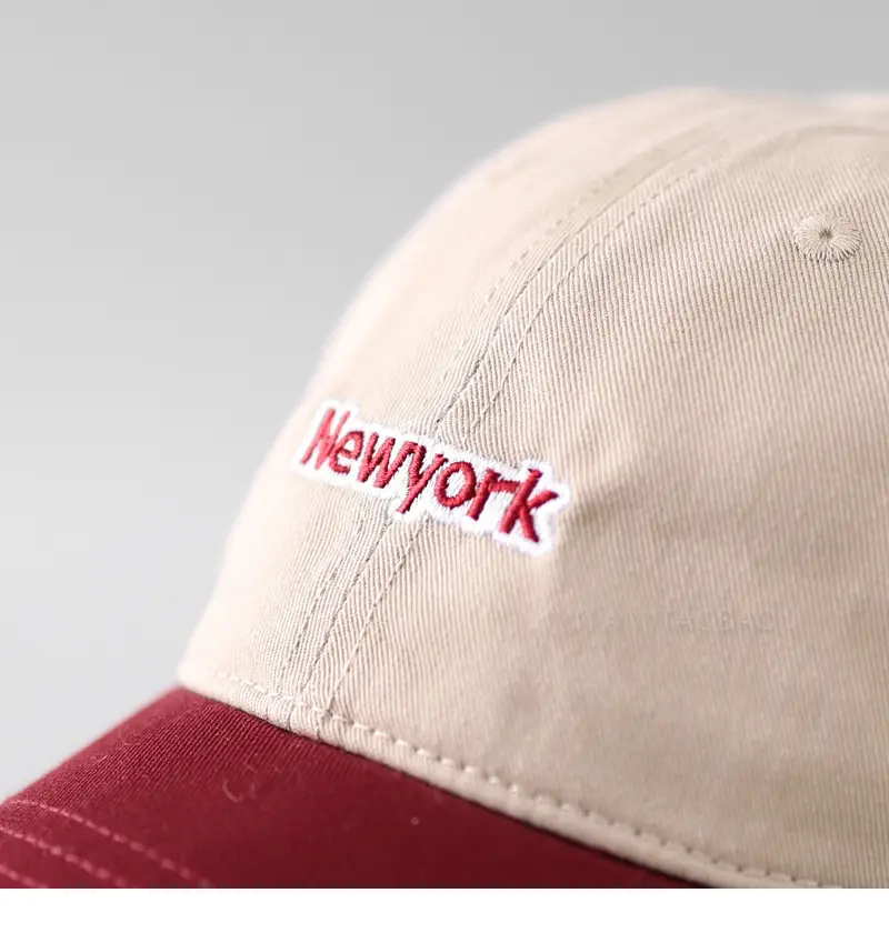 New York Letter Embroidered Baseball Cap Red Navy — feature 11