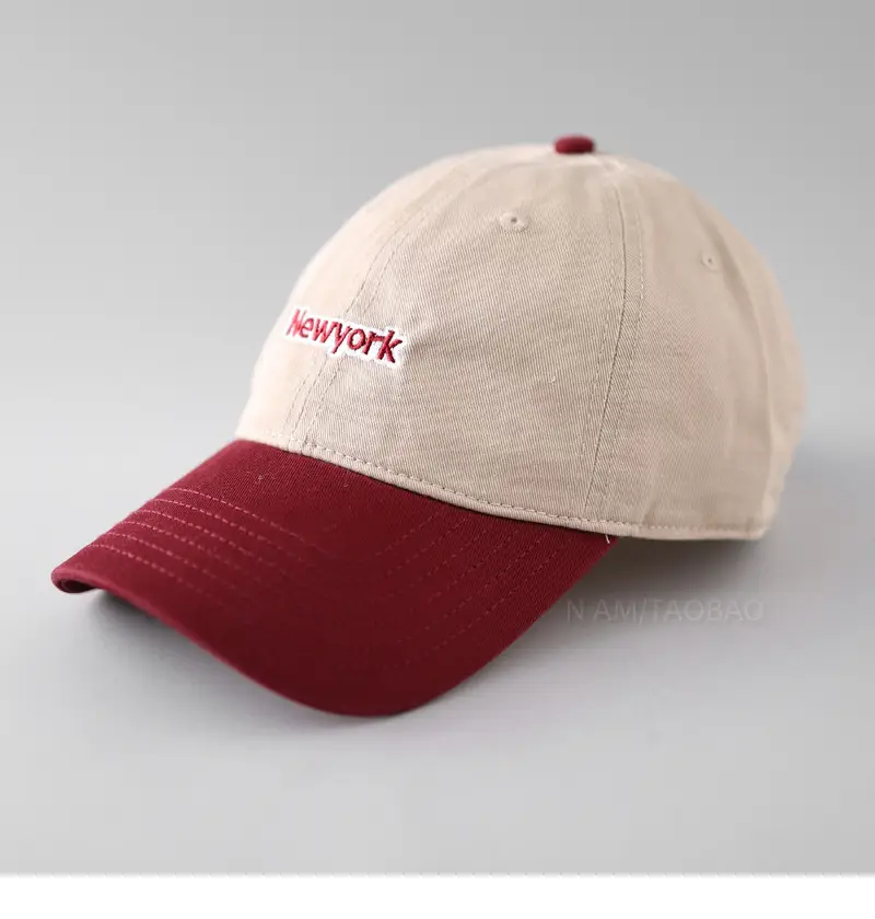 New York Letter Embroidered Baseball Cap Red Navy - Image 6
