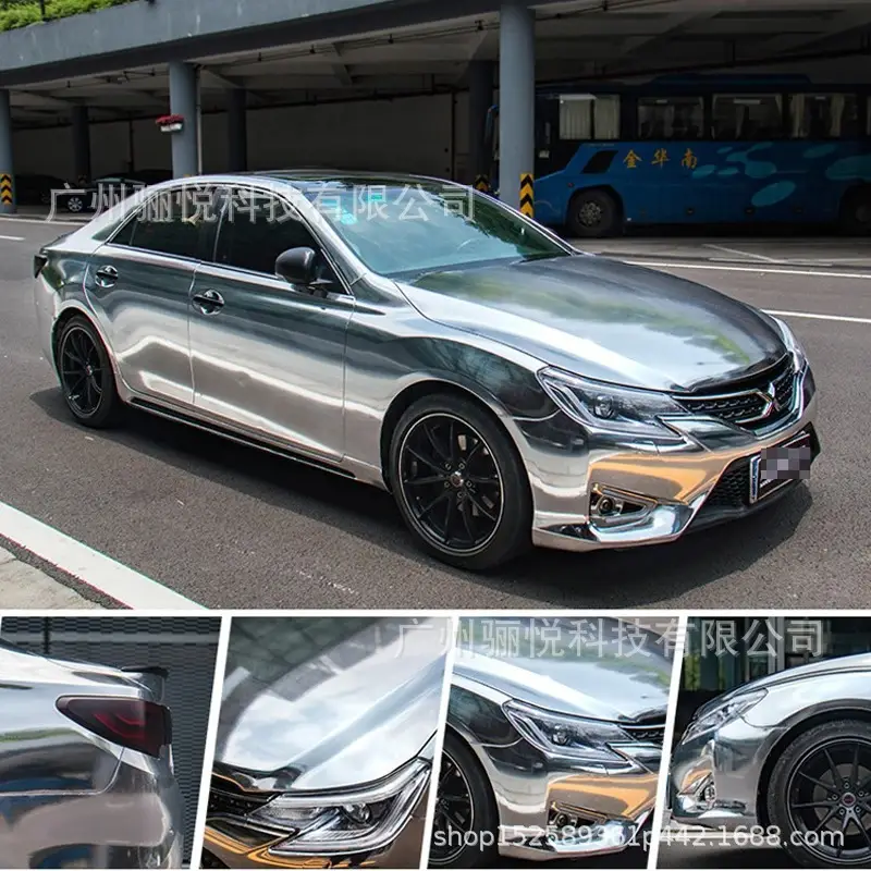 Car Color Change Mirror Plating Film Glossy Chrome Plating Sticker Car Film Tungsten Steel Black Car Film 10cm Wide — feature 11