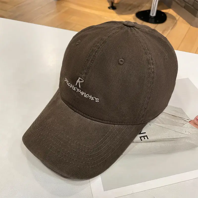 Women's Blue Letter Embroidered Baseball Cap Wide Brim - Image 4