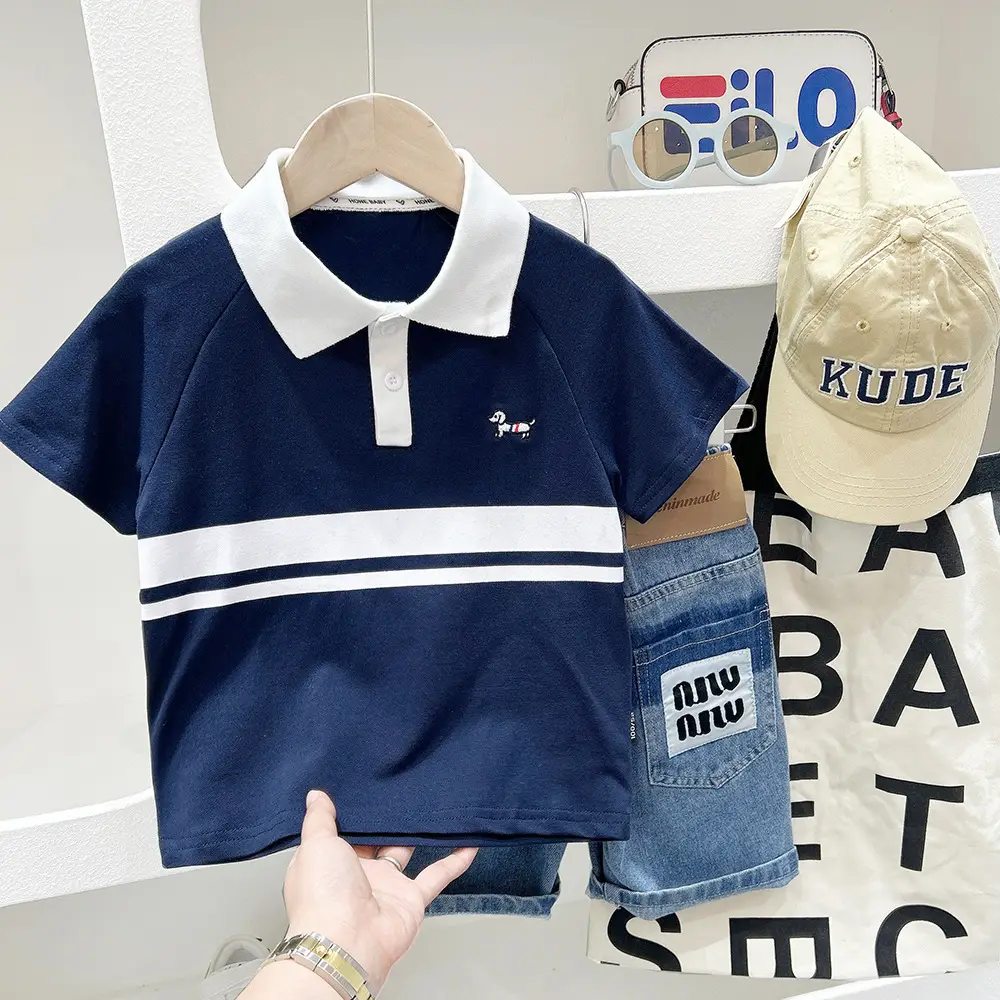 Boys Navy Polo Shirt 2025 Summer Top - Image 5