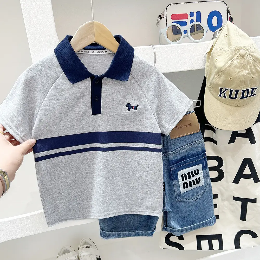 Boys Navy Polo Shirt 2025 Summer Top - Image 2