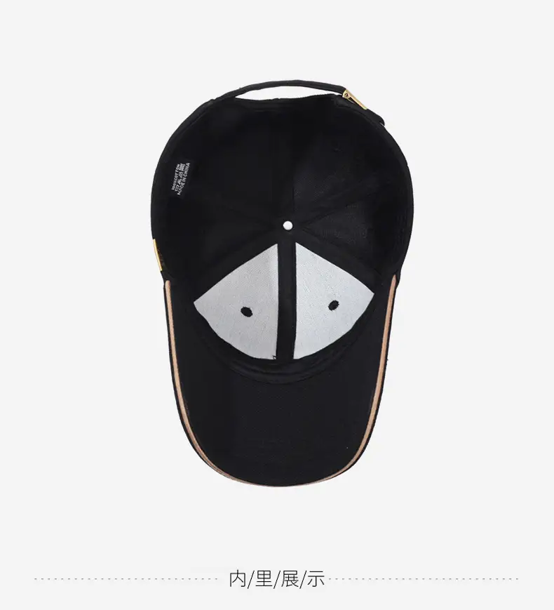 Men Black Guofeng Baseball Cap with Logo — feature 13