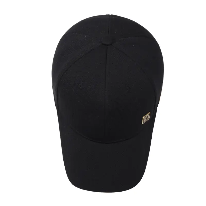 Men's Black Guofeng Baseball Cap with Logo Patch - Image 10