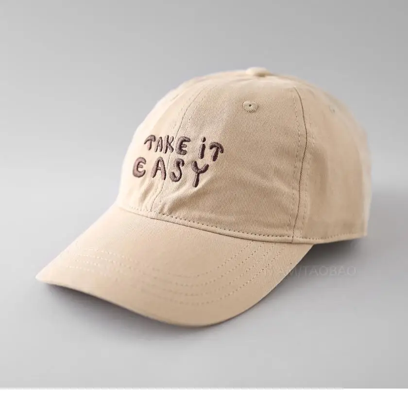 Beige "Take It Easy" Baseball Cap for Men