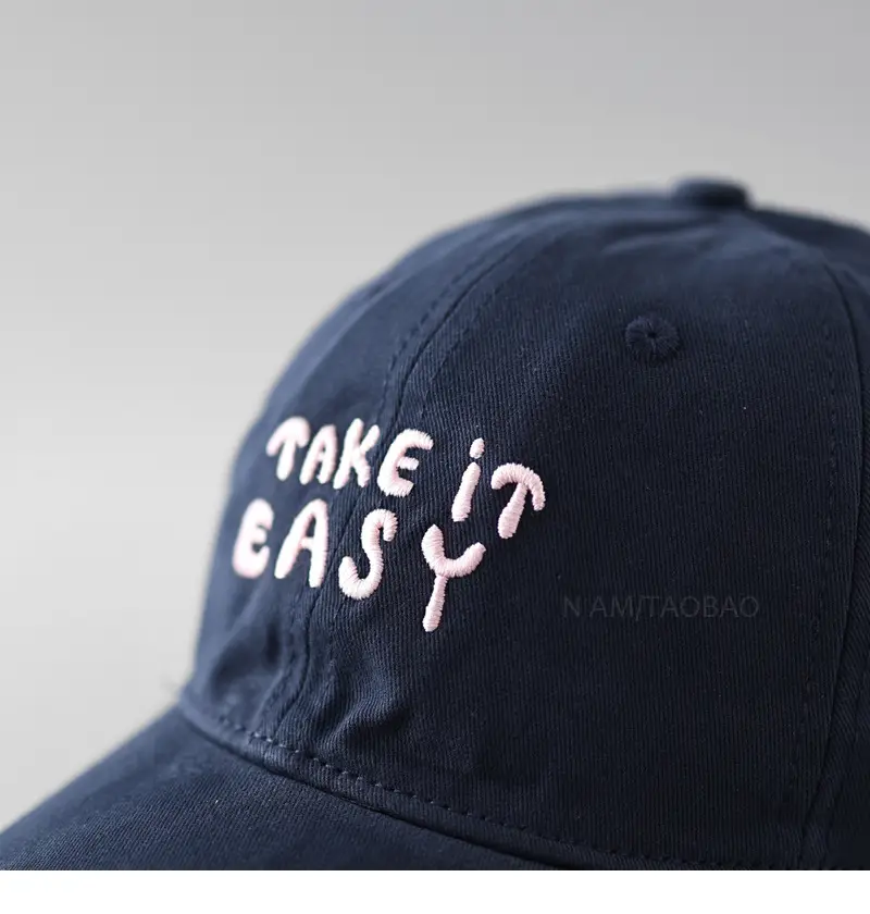 Beige "Take It Easy" Baseball Cap for Men — feature 10