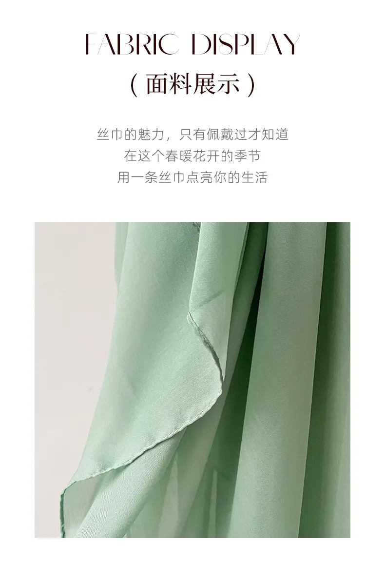 Cross-Country Silk Scarf 2025 Spring New Green — feature 4