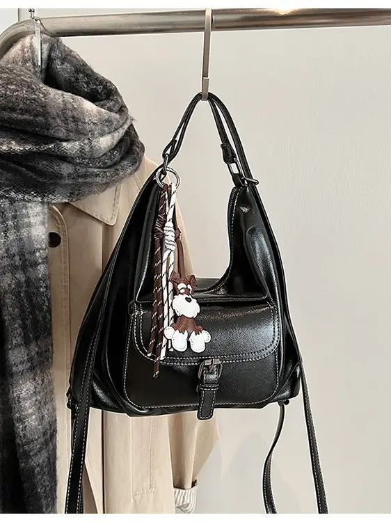 Brown Leather Women's Shoulder Bag with Chain Strap - Image 8