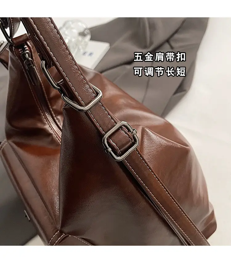 Brown Leather Women's Shoulder Bag with Chain Strap — feature 6
