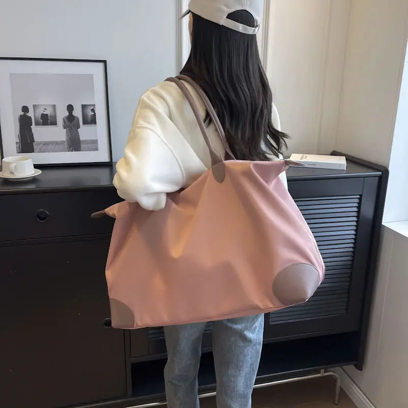 Large Capacity Pink Travel Tote Bag for Women