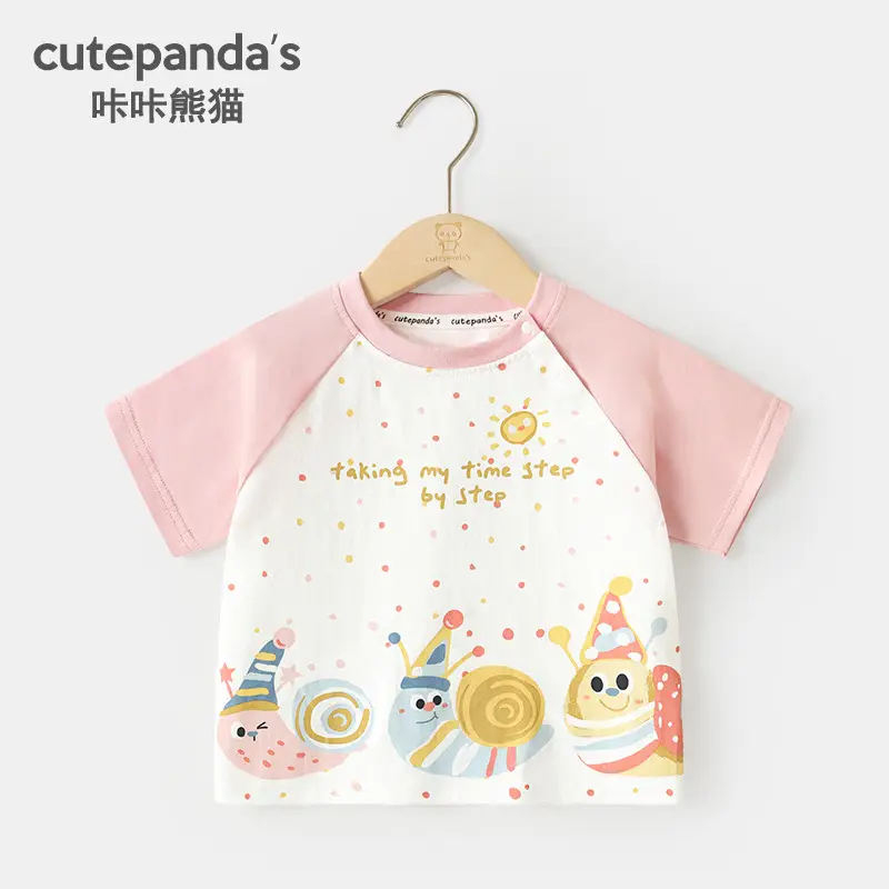 Baby T-shirt Set Pink Summer Casual for Girls - Image 2