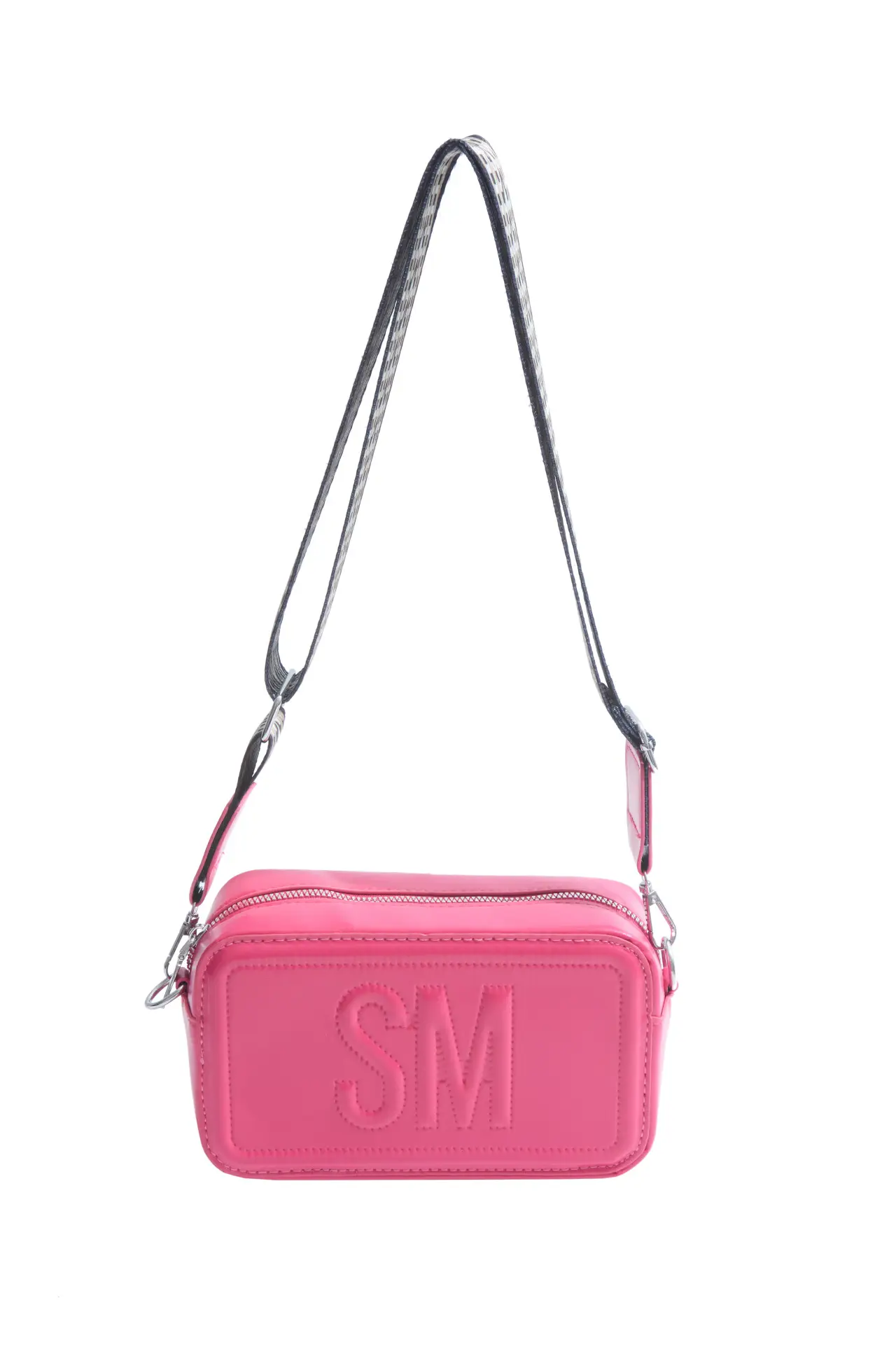 Red Lettered Women's Crossbody Bag with Wide Strap - Image 2