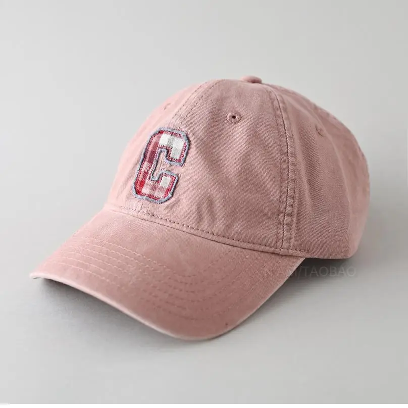 Pink Letter Embroidered Baseball Cap for Men Women