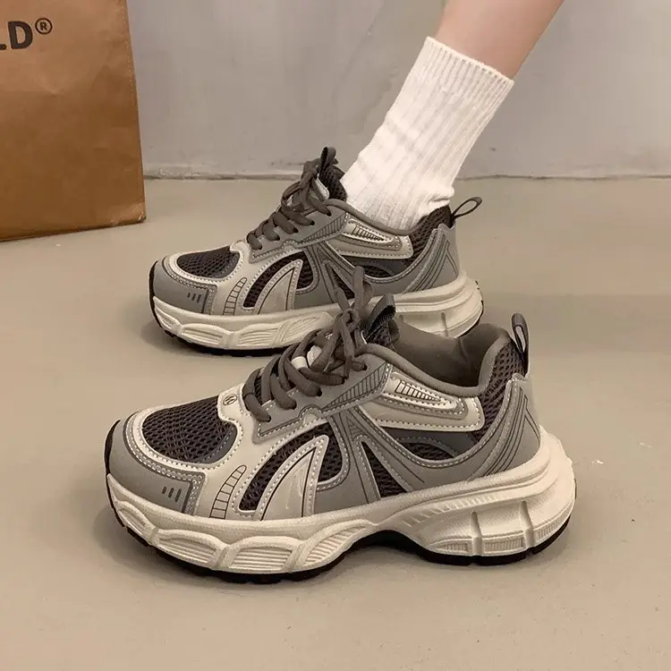 2025 Thick Gray Casual Shoes for Women