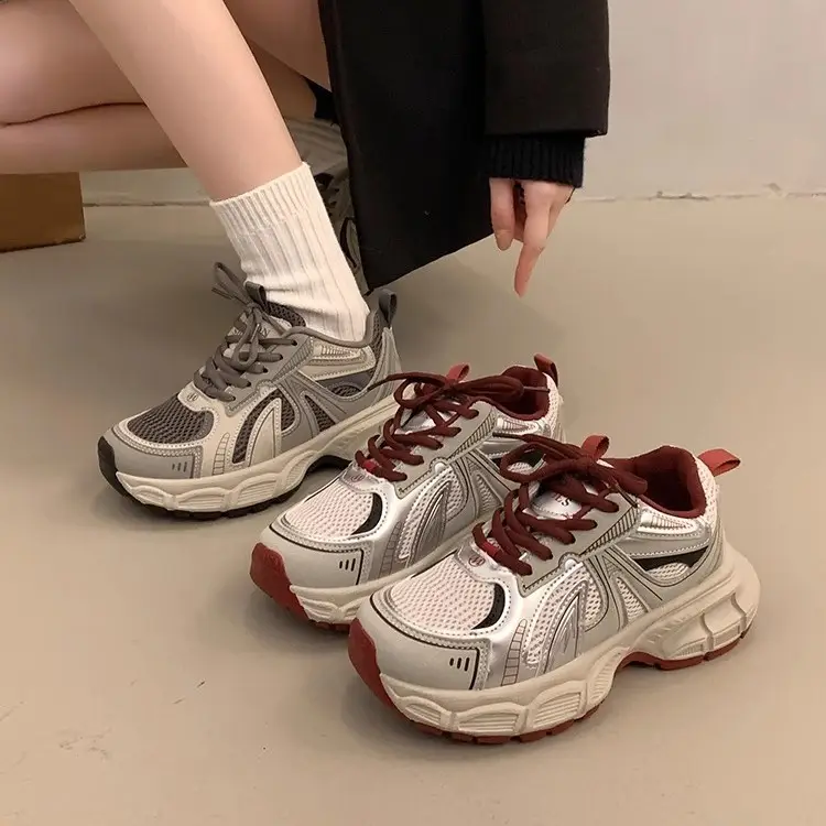 2025 Thick Gray Casual Shoes for Women