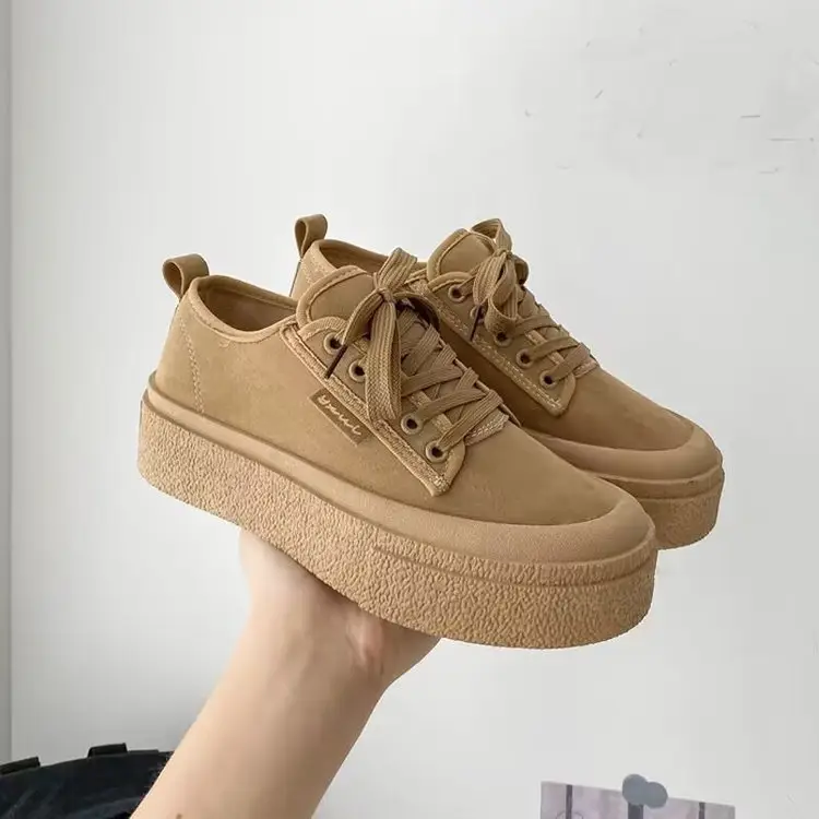 Popular Sneakers for Women, 2025 Spring New Style, Versatile, Small, Tall, Thick-Soled, Breathable Canvas Shoes for Women
