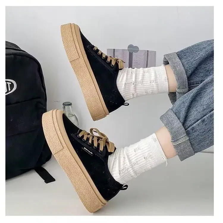 Popular Sneakers for Women, 2025 Spring New Style, Versatile, Small, Tall, Thick-Soled, Breathable Canvas Shoes for Women