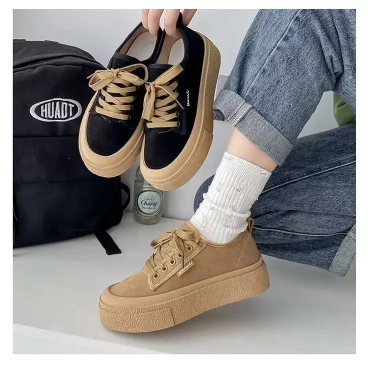 Popular Sneakers for Women, 2025 Spring New Style, Versatile, Small, Tall, Thick-Soled, Breathable Canvas Shoes for Women — feature 1