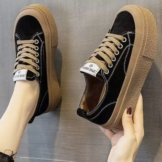 Black Platform Canvas Women's Sneakers Spring 2025 - Image 4