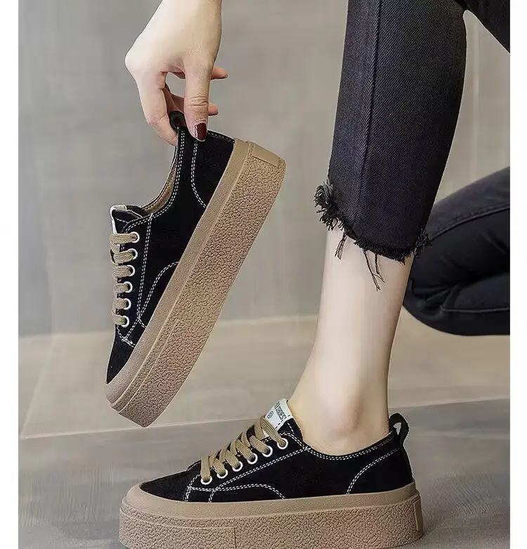 Black Platform Canvas Women's Sneakers Spring 2025 — feature 3
