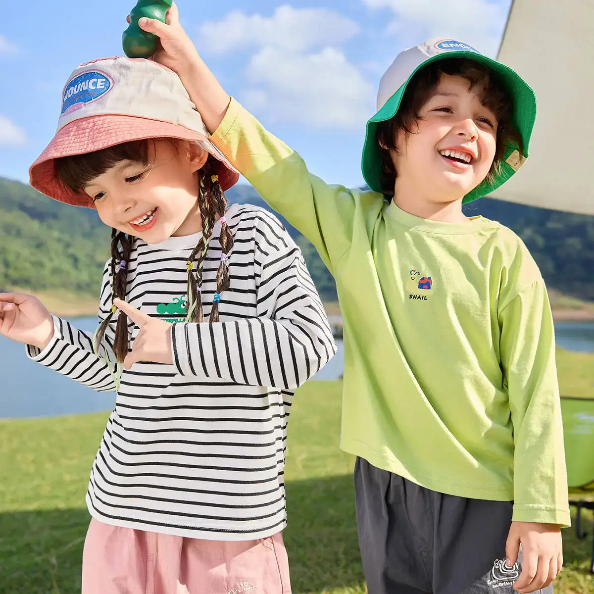 Dudu Long Sleeve T-Shirt Green Baby Girls Spring Wear
