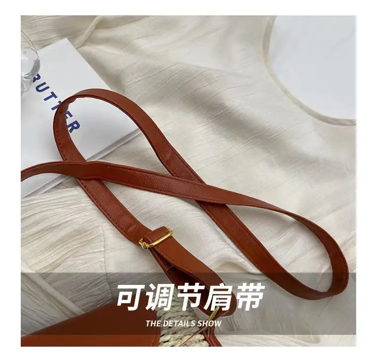 Women's Straw Tassel Crossbody Bag Brown — feature 10