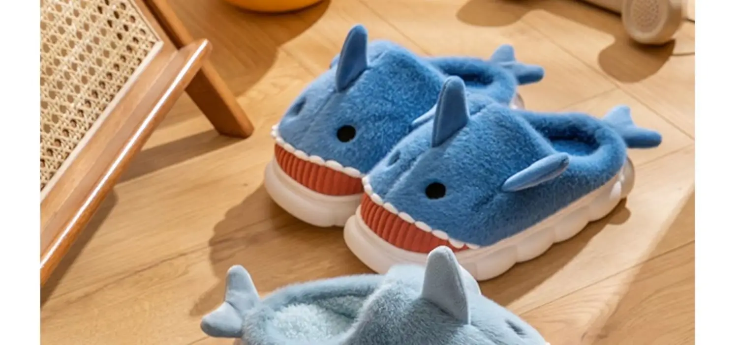 Men's Shark Cotton Winter Slippers Warm Non-Slip — feature 16