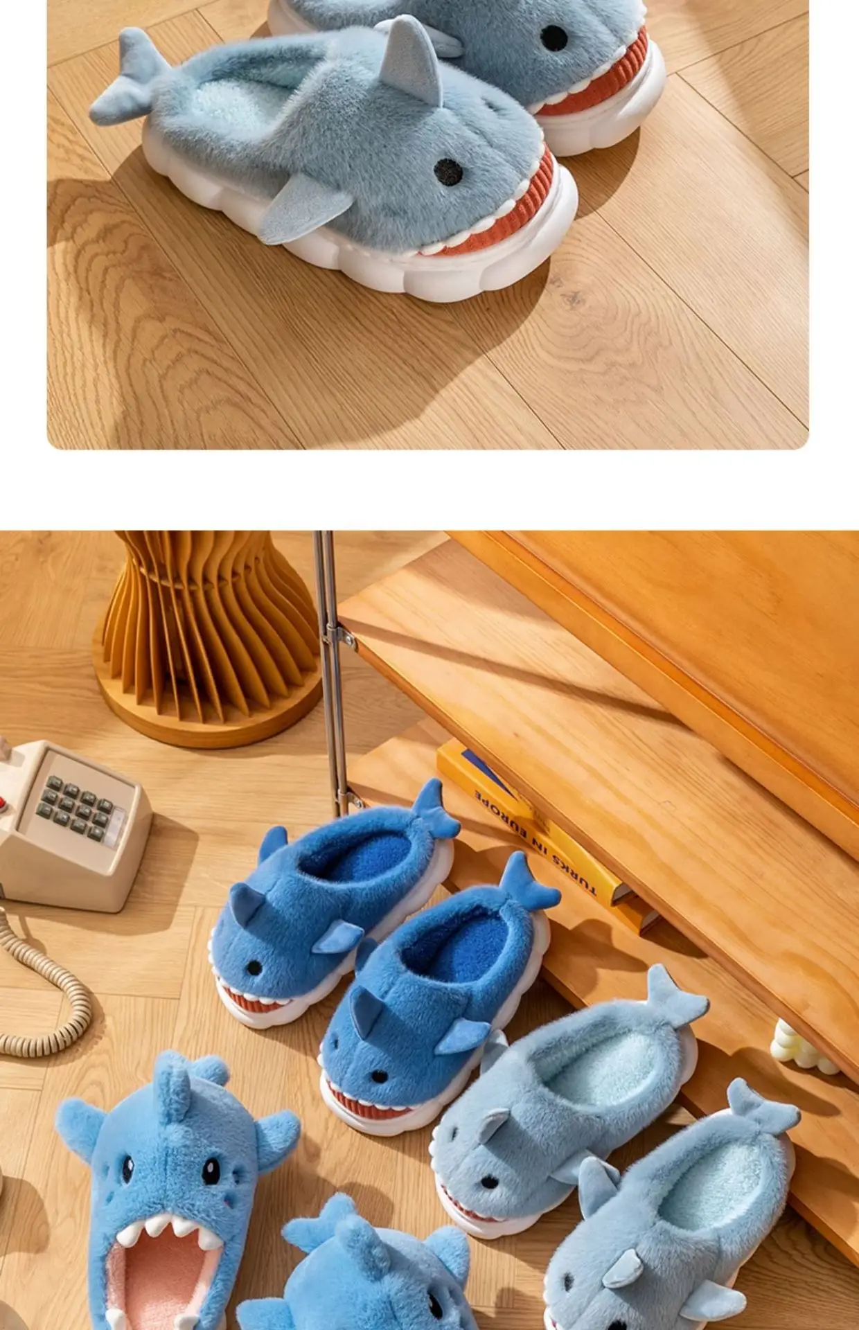 Men's Shark Cotton Winter Slippers Warm Non-Slip — feature 17