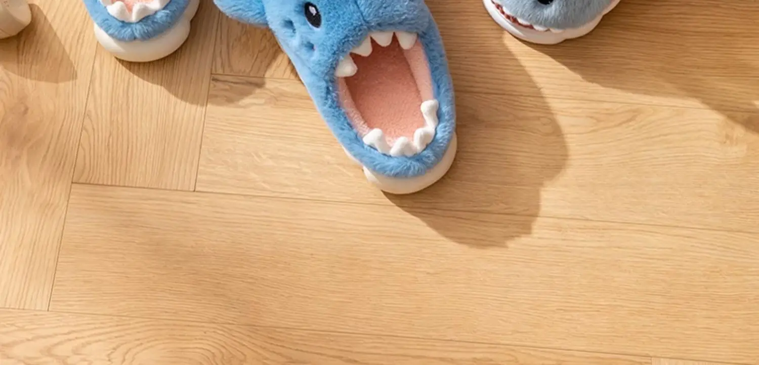 Men's Shark Cotton Winter Slippers Warm Non-Slip — feature 18