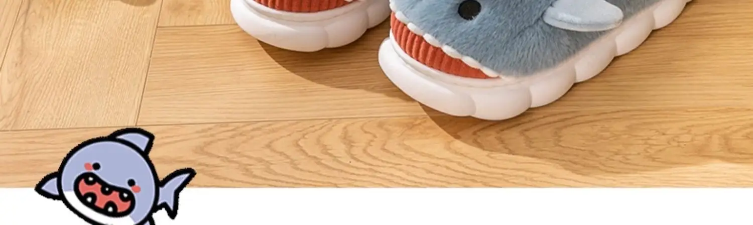 Men's Shark Cotton Winter Slippers Warm Non-Slip — feature 4