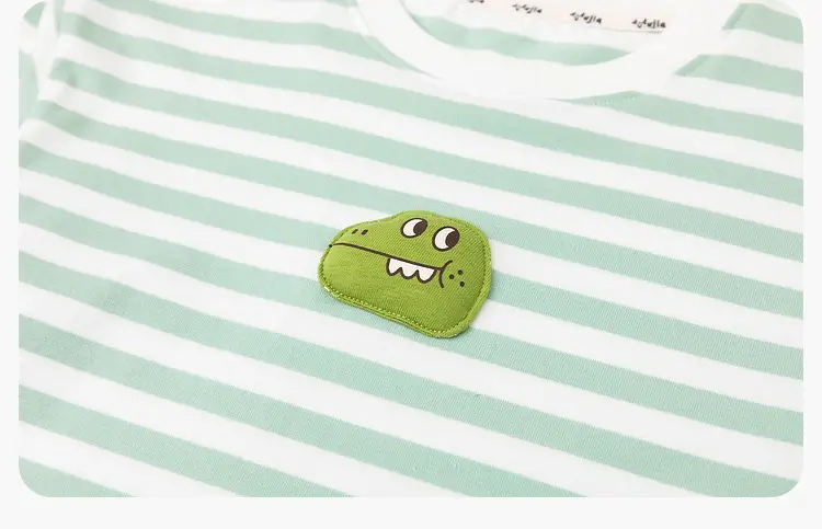 Kids Striped T-Shirt Green White DUDUJIA — feature 15