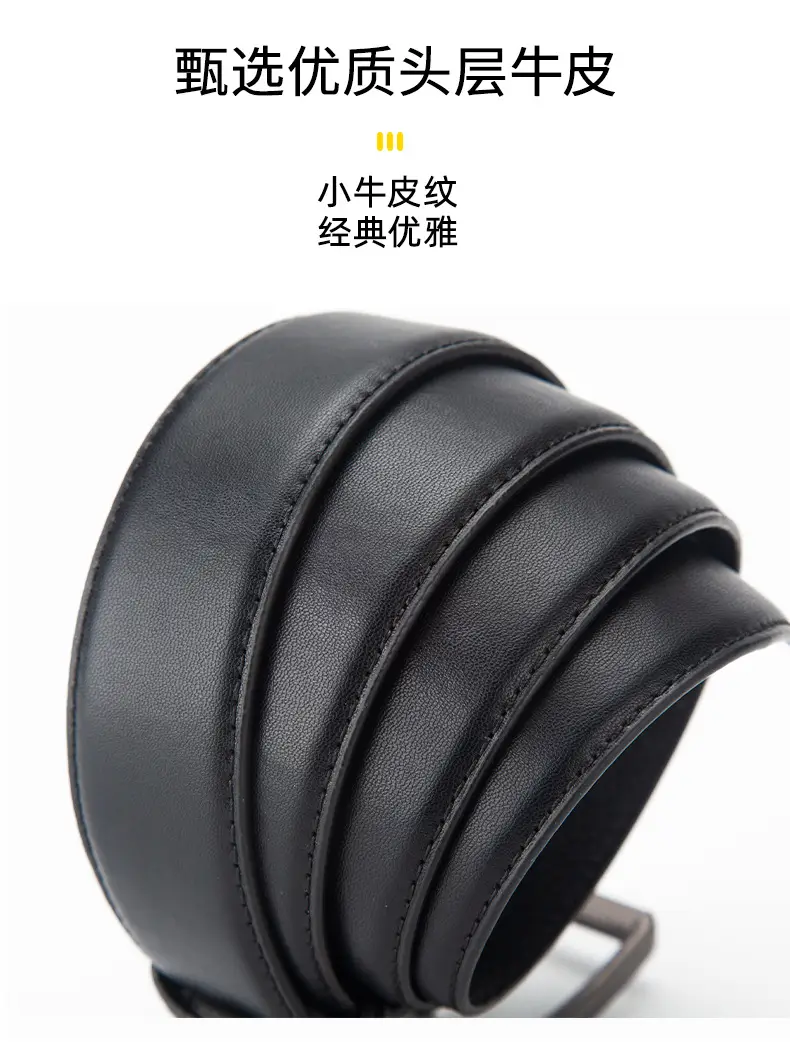 Men's Black Croc Leather Belt with Silver Buckle — feature 5