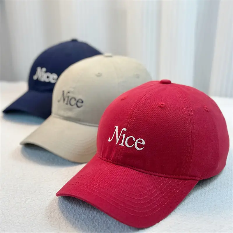 Red Embroidered Baseball Cap with "Nice" Text - Image 8