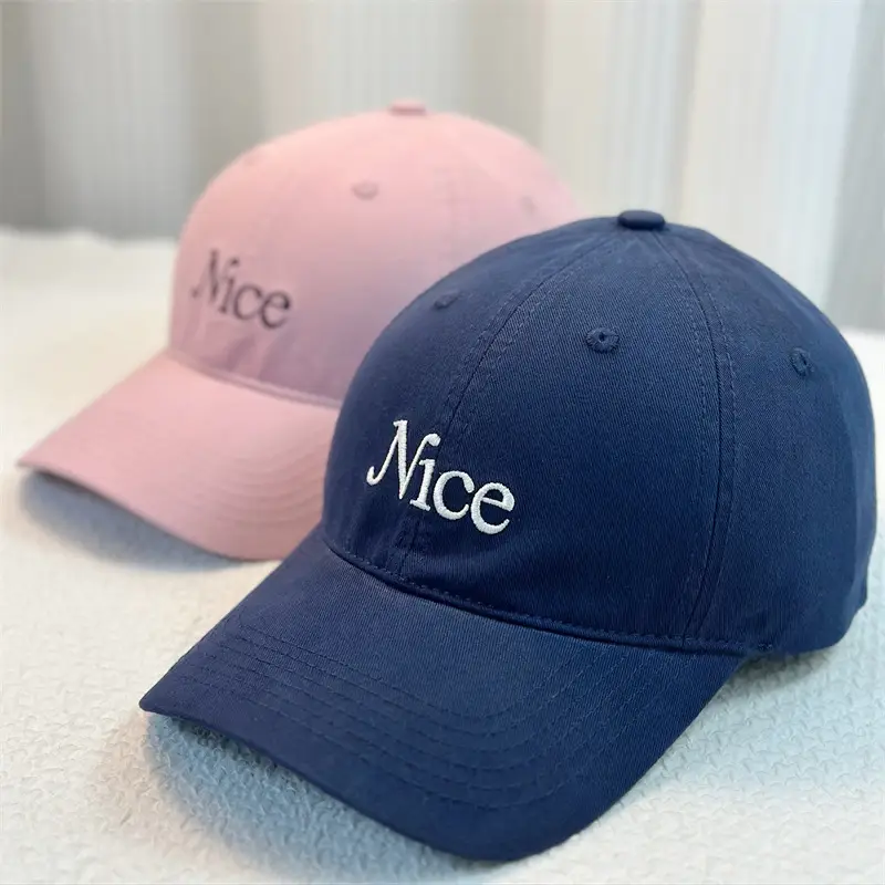 Red Embroidered Baseball Cap with "Nice" Text - Image 10