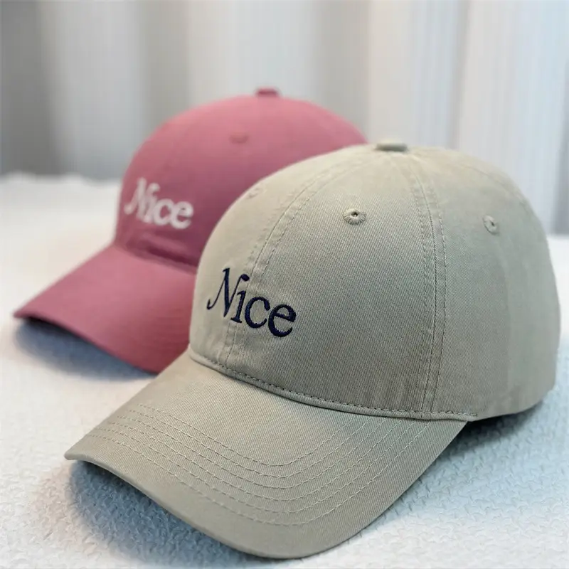 Red Embroidered Baseball Cap with "Nice" Text - Image 11