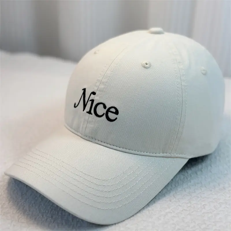 Red Embroidered Baseball Cap with "Nice" Text - Image 2