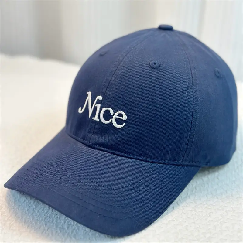 Red Embroidered Baseball Cap with "Nice" Text - Image 5