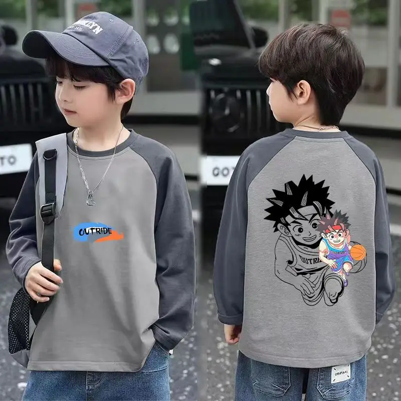2025 Boys Raglan Sleeve Long Sleeve T-Shirt Skater Design - Image 3