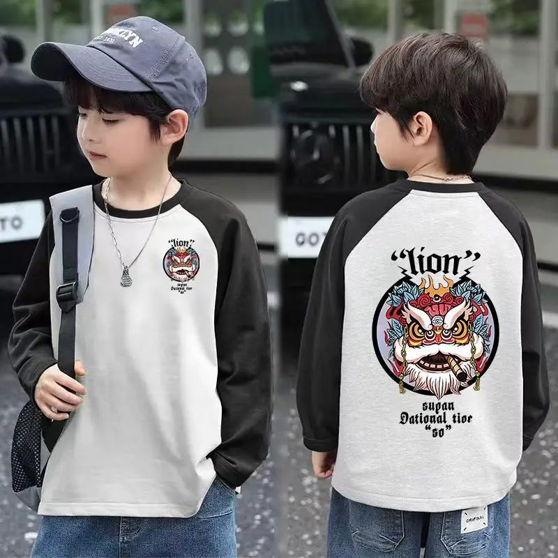 2025 Boys Raglan Sleeve Long Sleeve T-Shirt Skater Design - Image 13