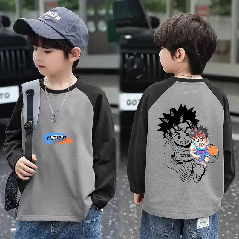 2025 Boys Raglan Sleeve Long Sleeve T-Shirt Skater Design - Image 2