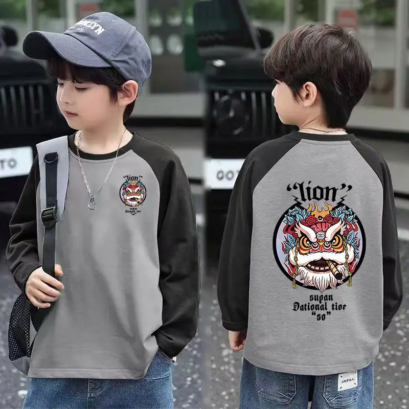 2025 Boys Raglan Sleeve Long Sleeve T-Shirt Skater Design - Image 6