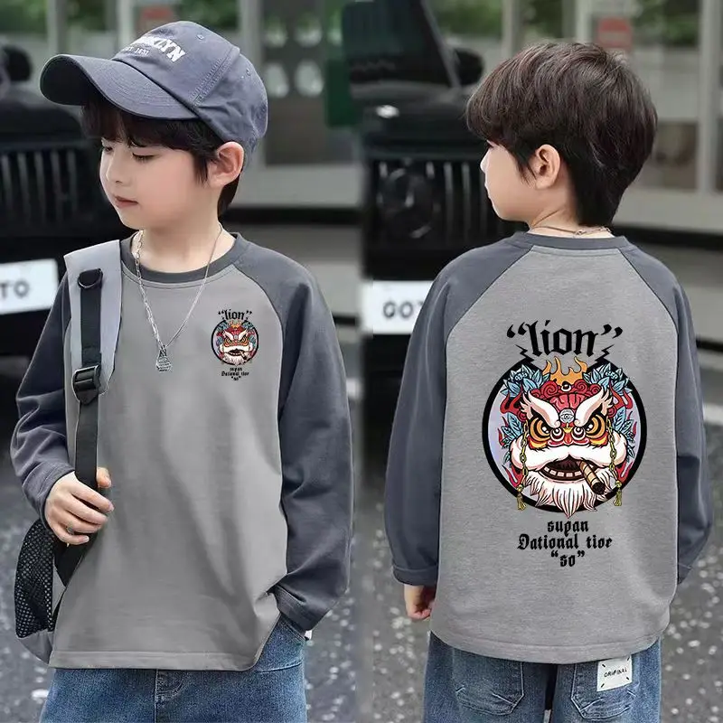 2025 Boys Raglan Sleeve Long Sleeve T-Shirt Skater Design - Image 7