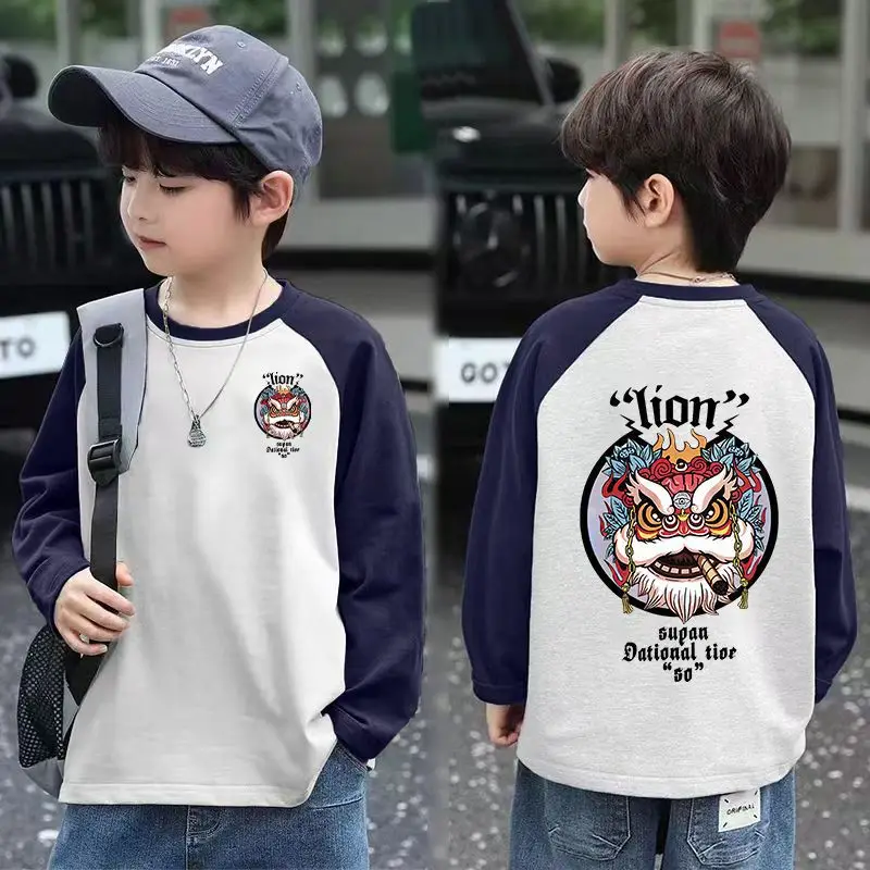 2025 Boys Raglan Sleeve Long Sleeve T-Shirt Skater Design - Image 8